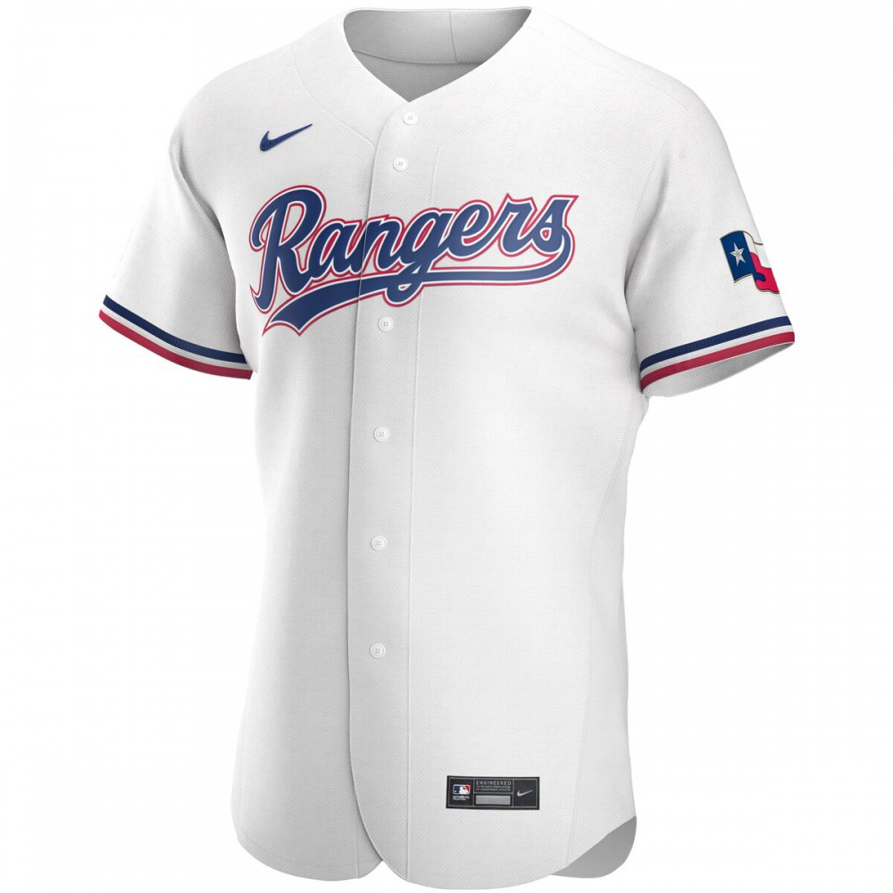 Texas Rangers Home Authentic Team Logo Jersey - White-Pro Kit Vault | Brand New 26/27 Sports Jerseys